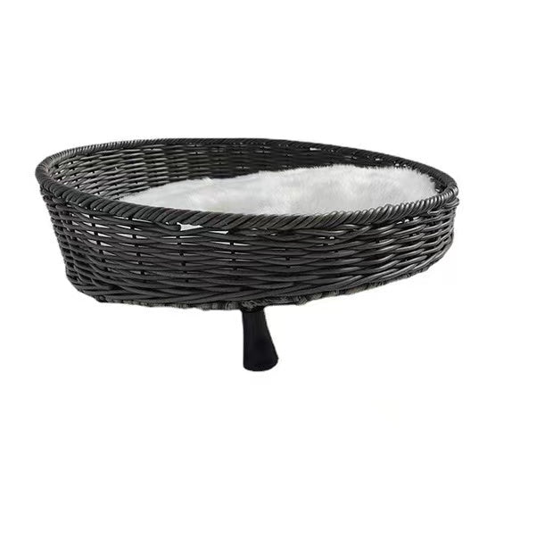 Off-ground rattan pet bed