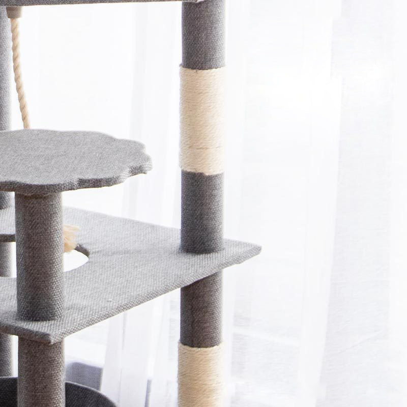 Multiple-level large cat tree with post and platform