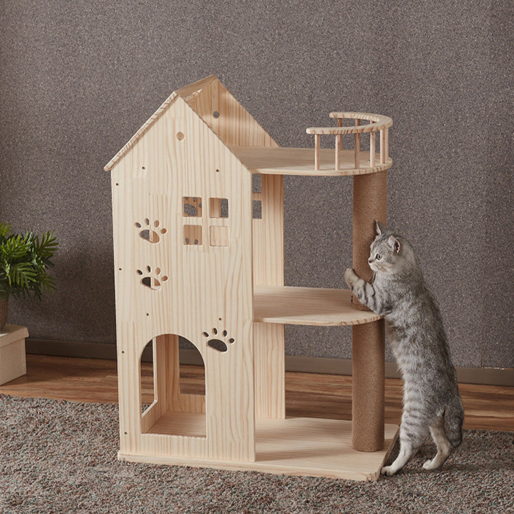 Luxury wooden cat villa