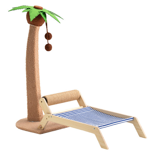 Coconut tree cat scratching stand with bed