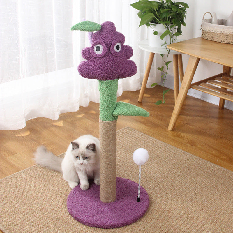 Purple grape cat scratching stand