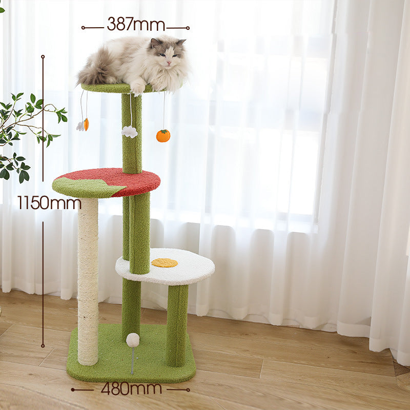 Tomato and egg theme cat tree