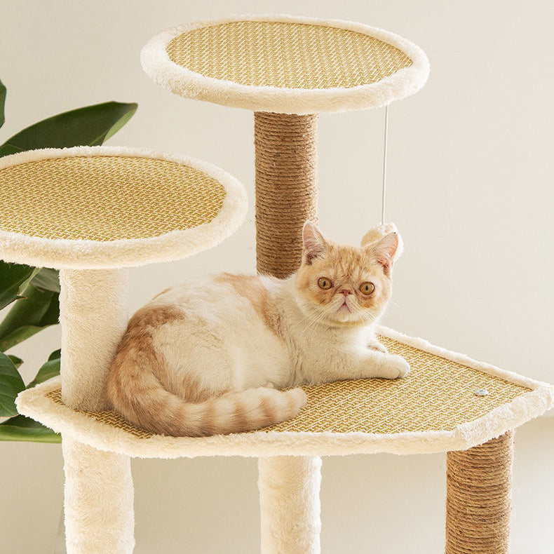 Luxury 5 levels cat tree with cat bed and sisal stand