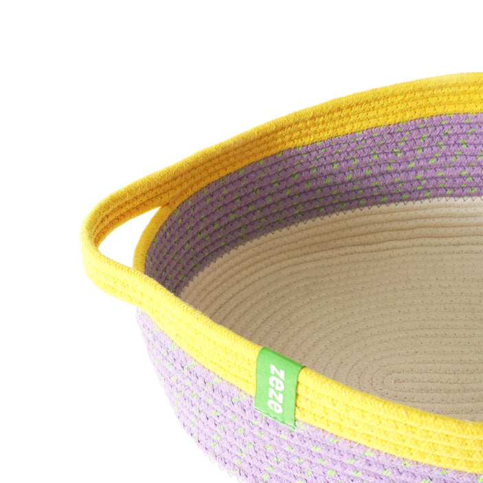 Hand waved cotton rope pet basket