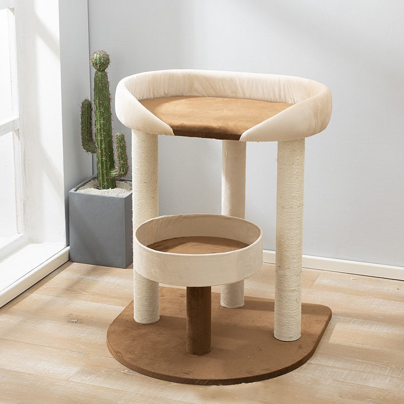 Japanese style cat tree with soft bed