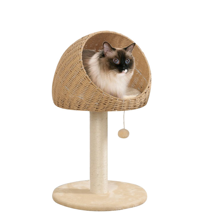 Japanese style rattan waved bed cat tree