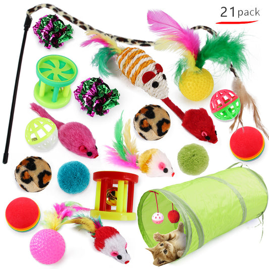 21 pieces cat toy set