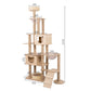 Multi-level wooden cat tree with capsule house