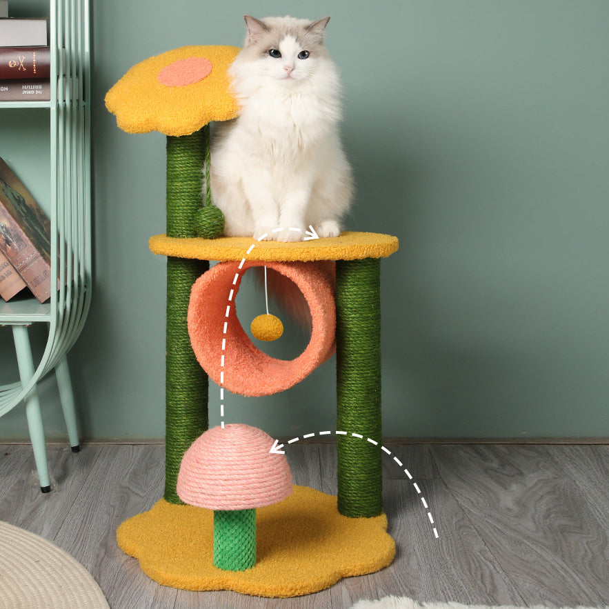 Sunflower cat tree with flower bottom