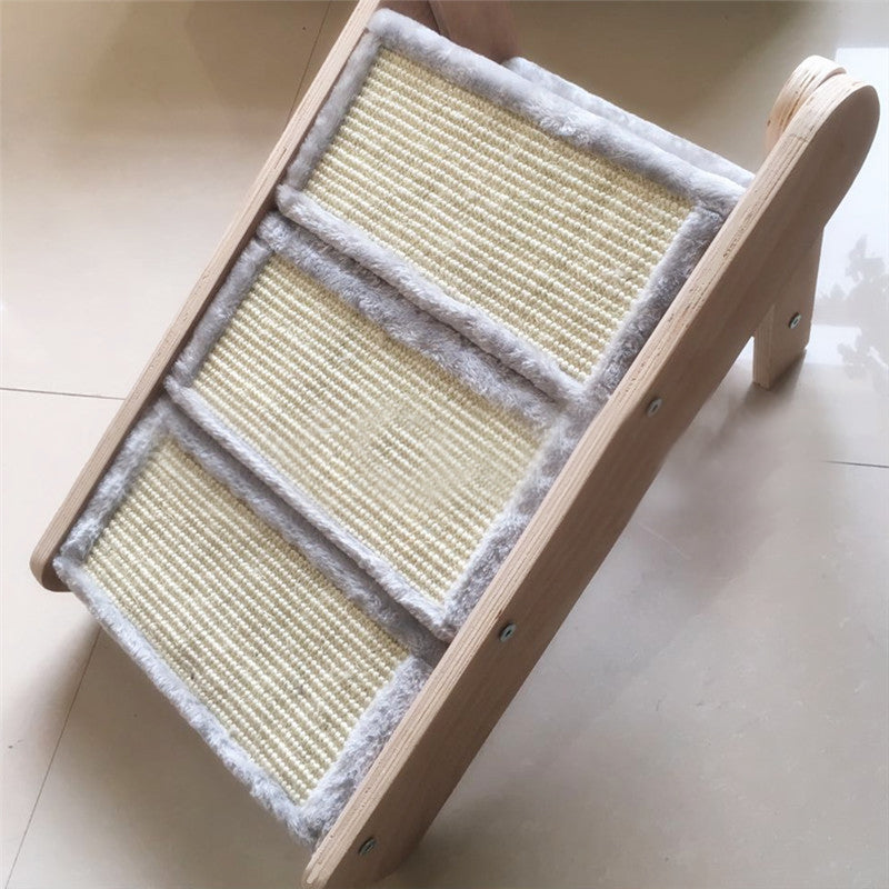 Adjustable wood pet stair cat scratcher