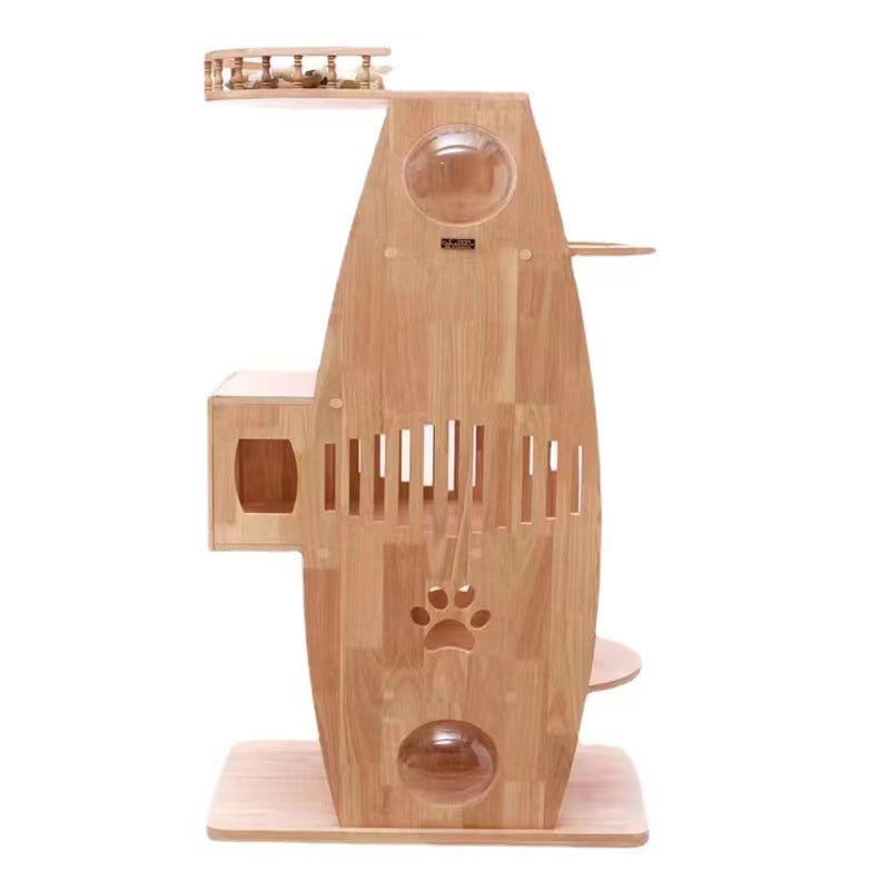 Luxury wooden cat tree in cat house