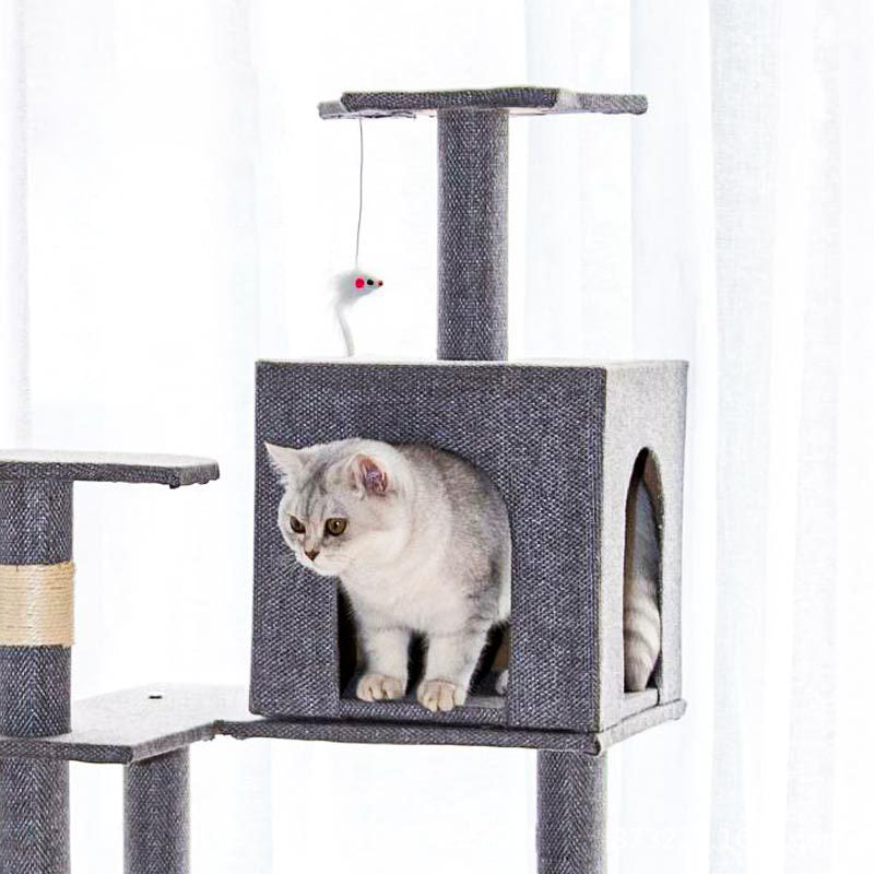 Multiple-level large cat tree with post and platform