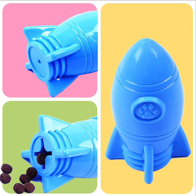 Rocket Squeaky Food Dispenser Dog Toys