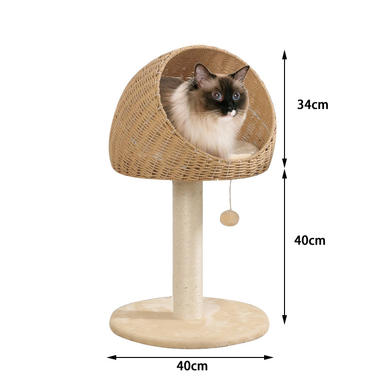 Japanese style rattan waved bed cat tree