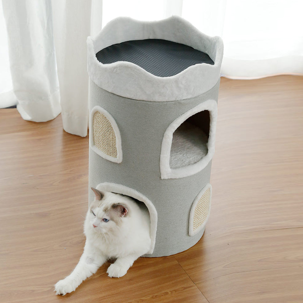 Castle cat post cat house