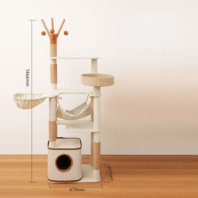 Non-stick cat tree with condo