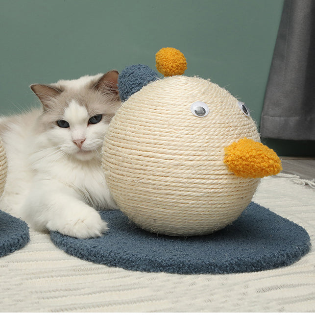 Duck sisal cat scratching with ball