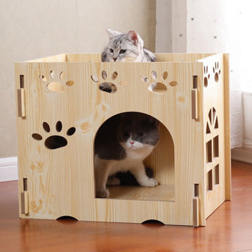 Luxury wooden cat house pet condo