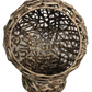 Cactus ball shape rattan-weaved cat bed with soft mat