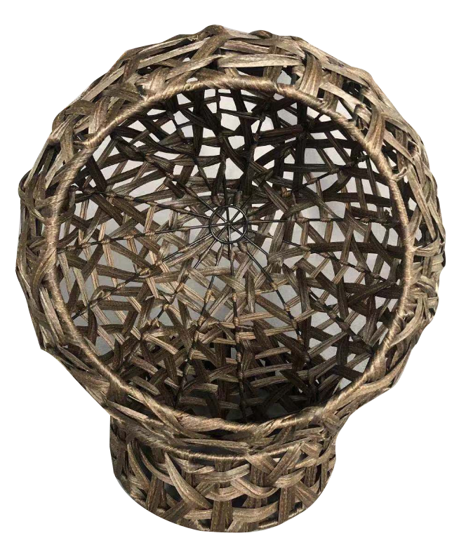 Cactus ball shape rattan-weaved cat bed with soft mat