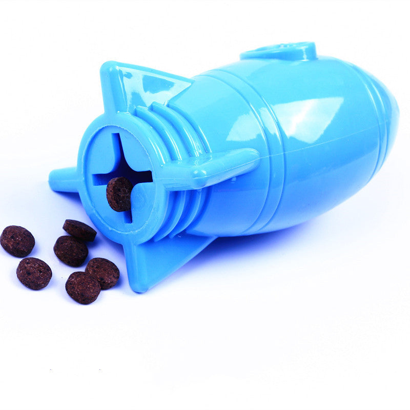 Rocket Squeaky Food Dispenser Dog Toys