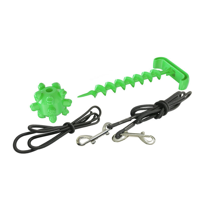 Tie-out Stick Cable Pet Leash Post Dog Ball Set