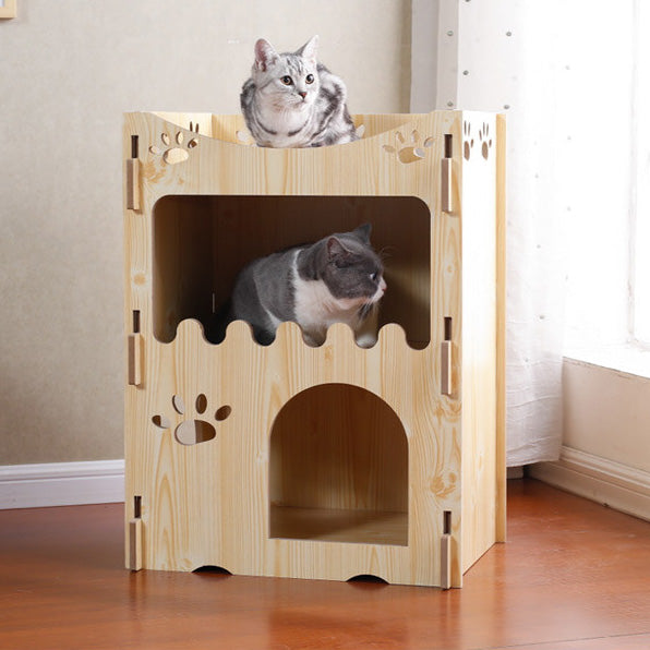 Luxury wooden cat house pet condo