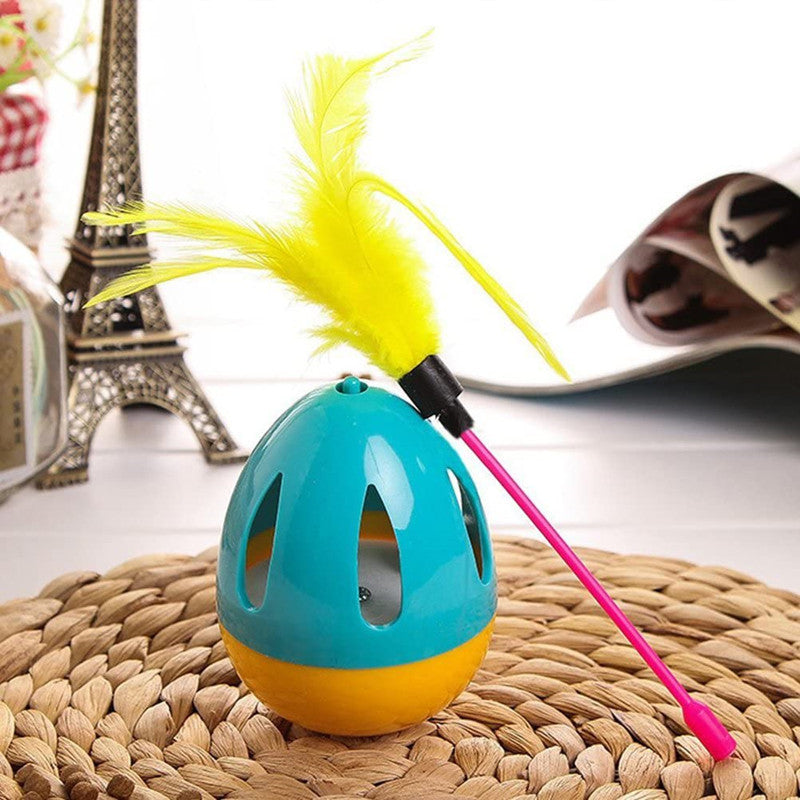 Cat Toy Food Dispenser Feather Tumbler