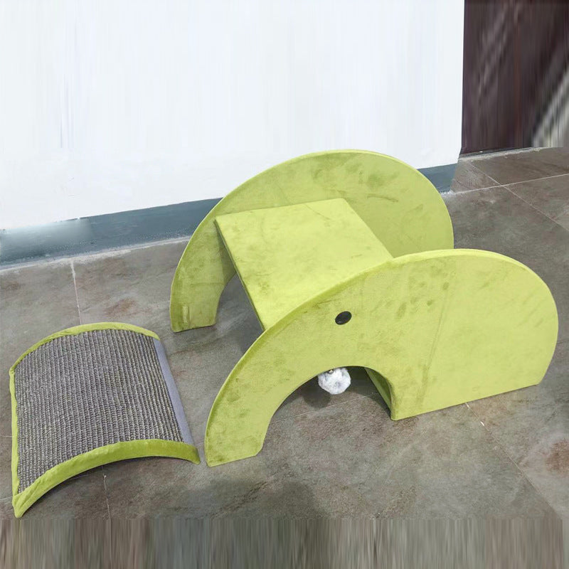 Elephant design cat tree with platform and tunnel