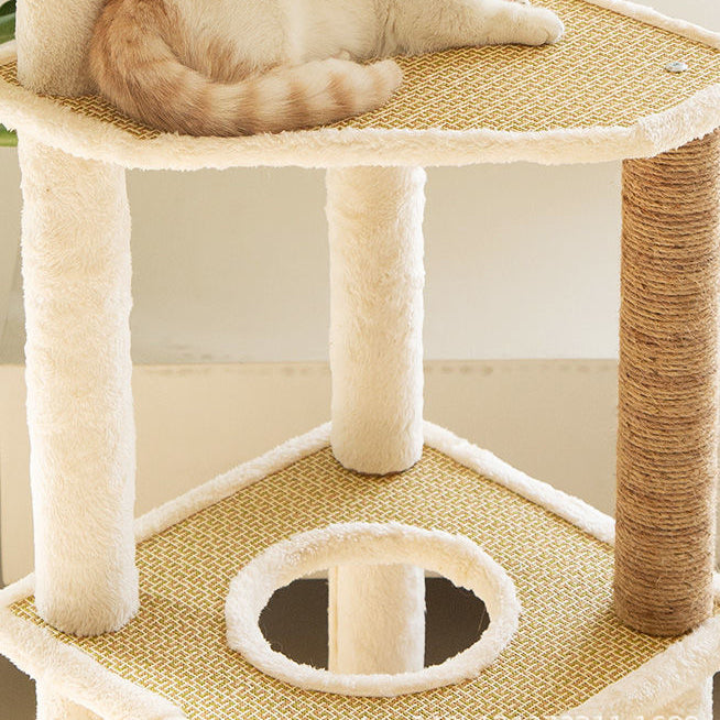 Luxury 5 levels cat tree with cat bed and sisal stand