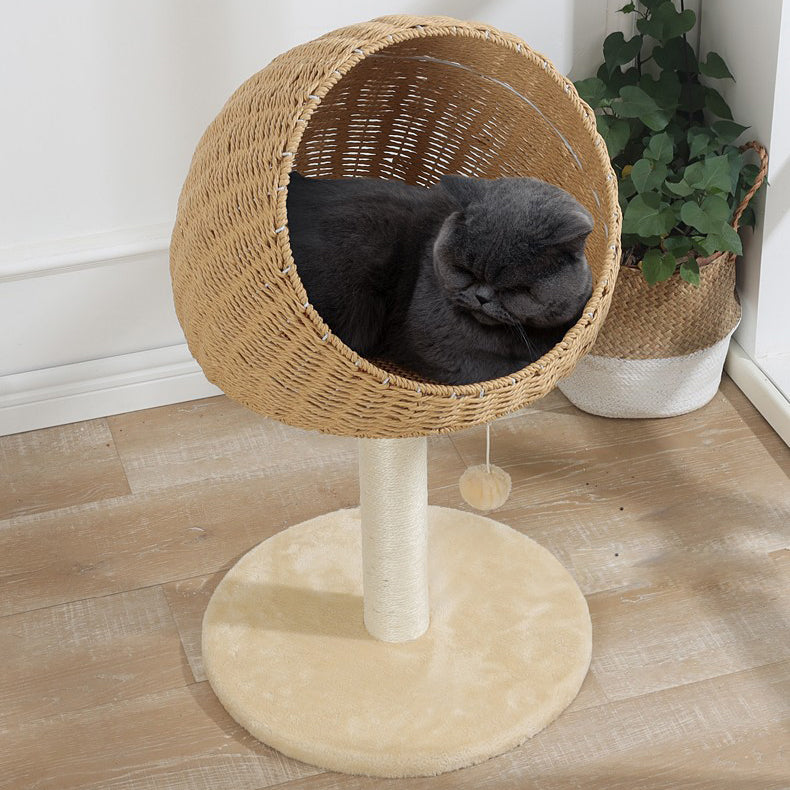 Japanese style rattan waved bed cat tree