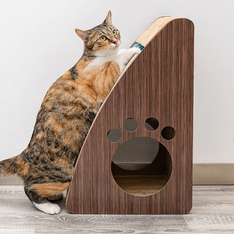 Footprint triangular cat scratching board