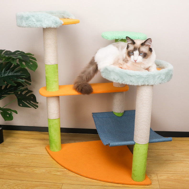 Multi-function colorful cat climbing frame