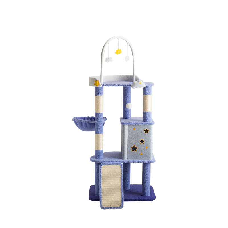 Star moon and cloud blue sky cat tree