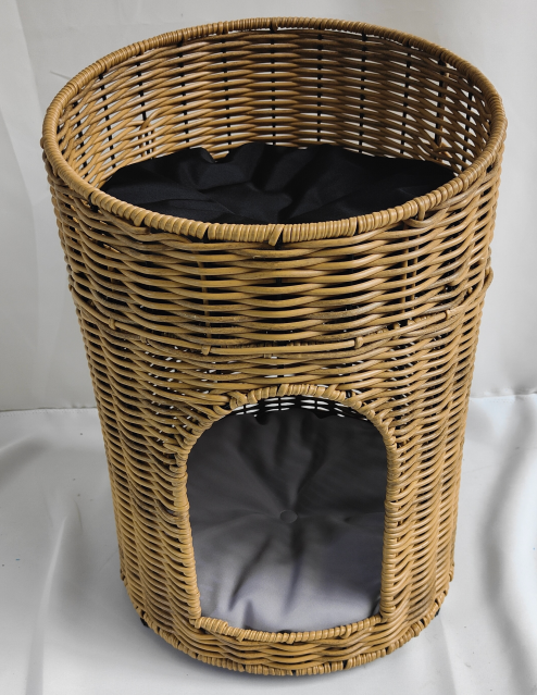 Rattan Cat Bed with Cushion