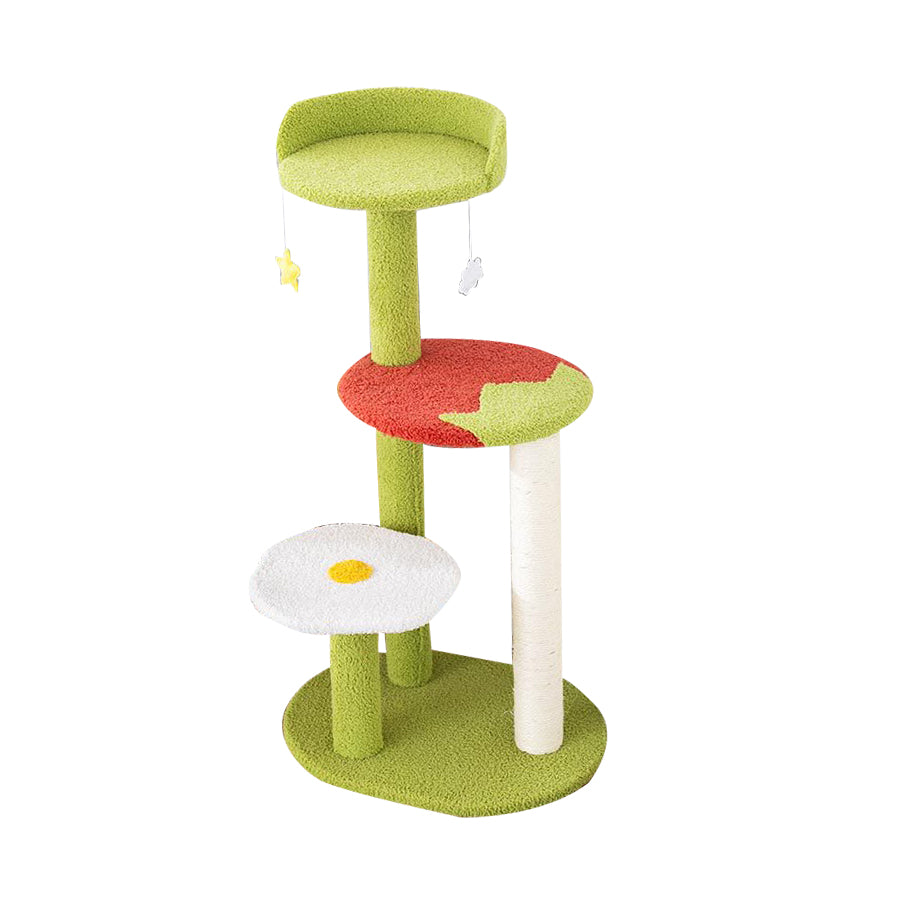 Tomato and egg theme cat tree