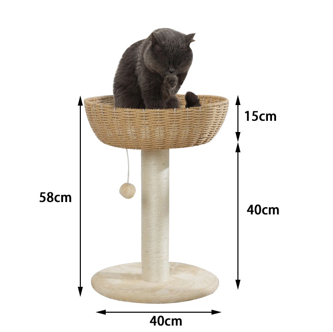 Japanese style rattan waved bed cat tree