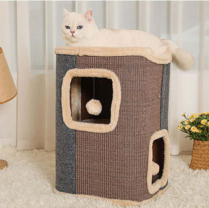 Sisal bucket cat house