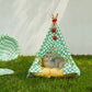 Checkerboard Patterns pet tent with cat ball