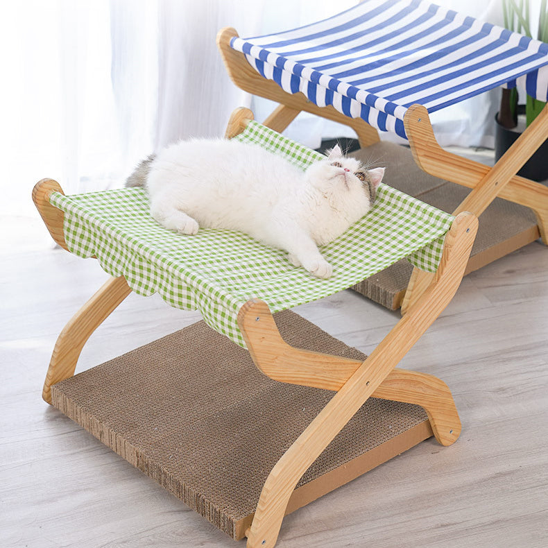 Picnic folding cat scratcher with hammock