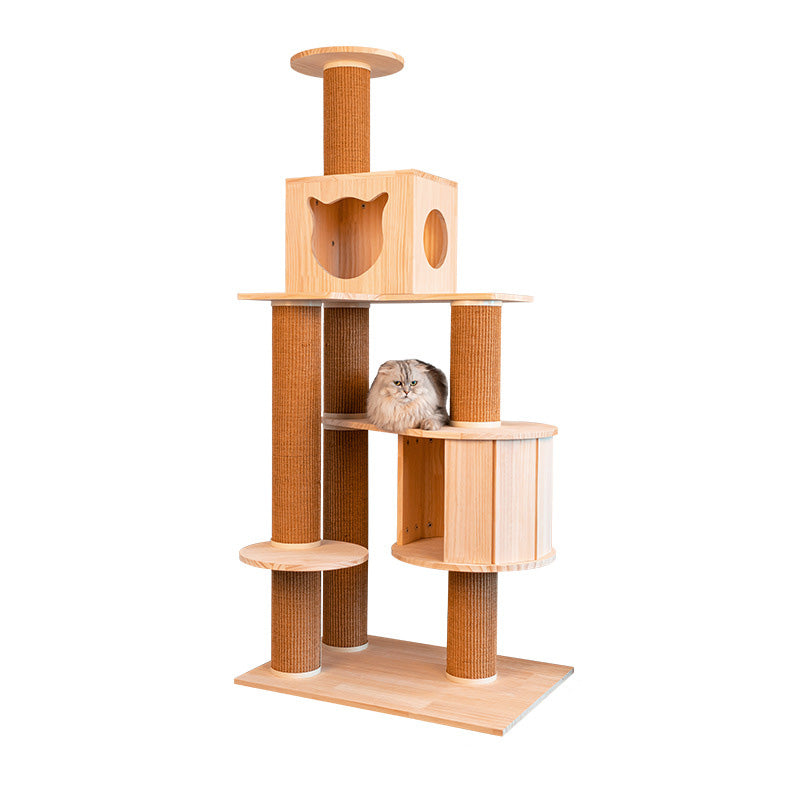 New update pine wood bolder cat tree