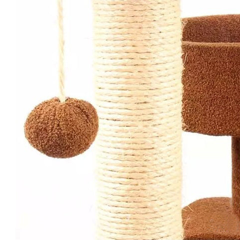 Chocolate long plush medium cat tree