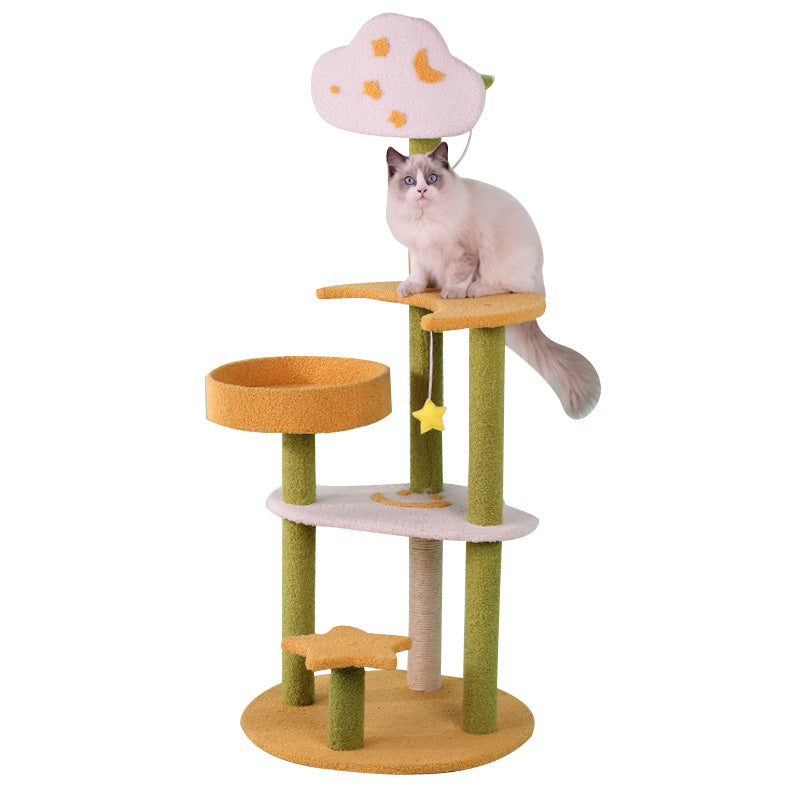 Star and moon design cat tree