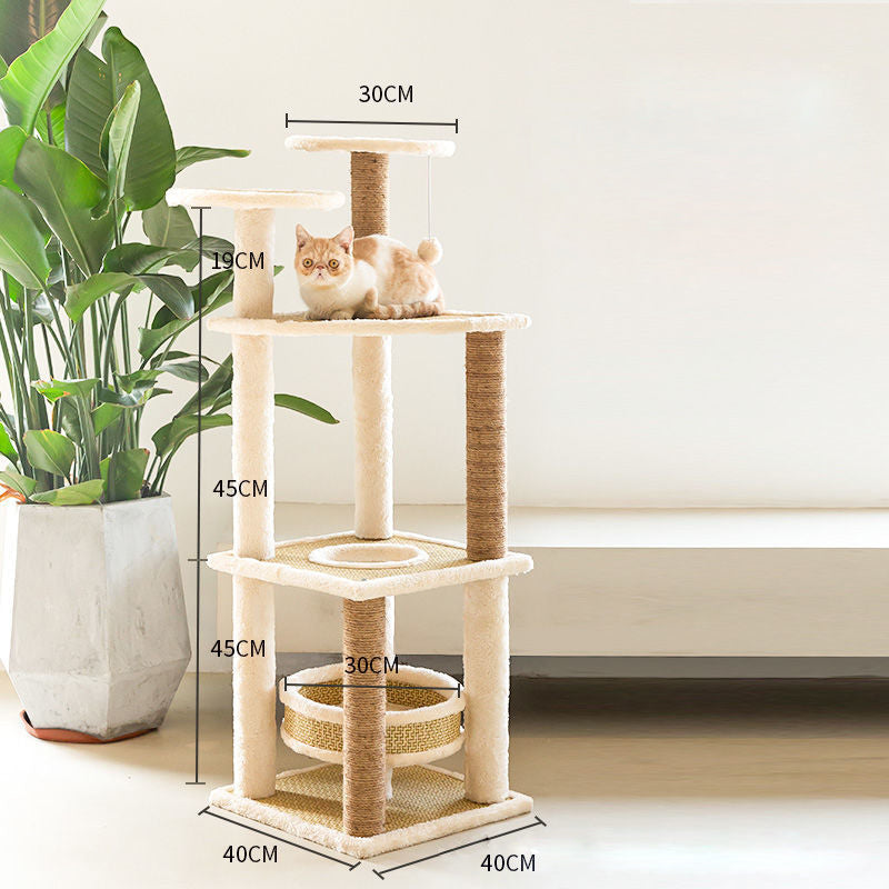 Luxury 5 levels cat tree with cat bed and sisal stand