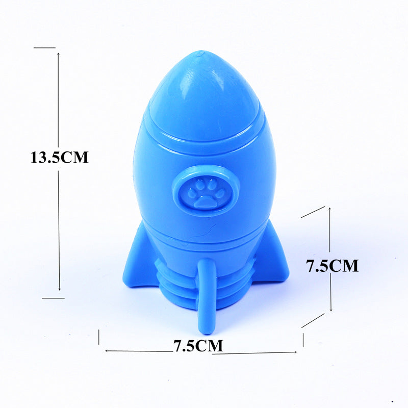 Rocket Squeaky Food Dispenser Dog Toys