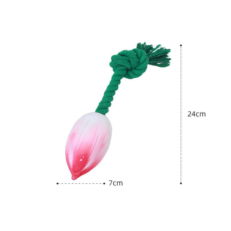 Squeaky Lotus Flower Cotton Rope Dog Toys