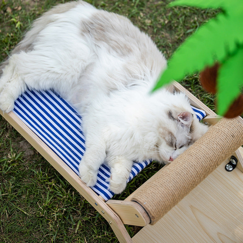 Coconut tree cat scratching stand with bed