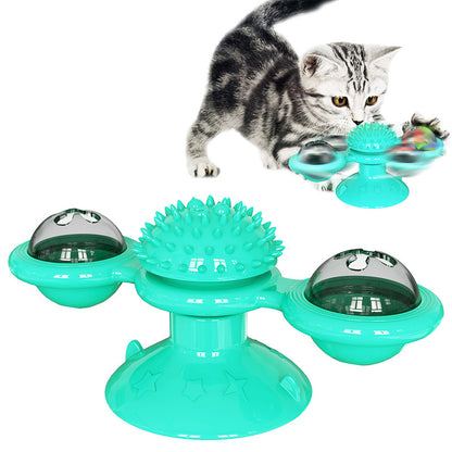 Rotating windmill cat toys