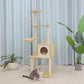 65 inch solid wood cat tower with condo