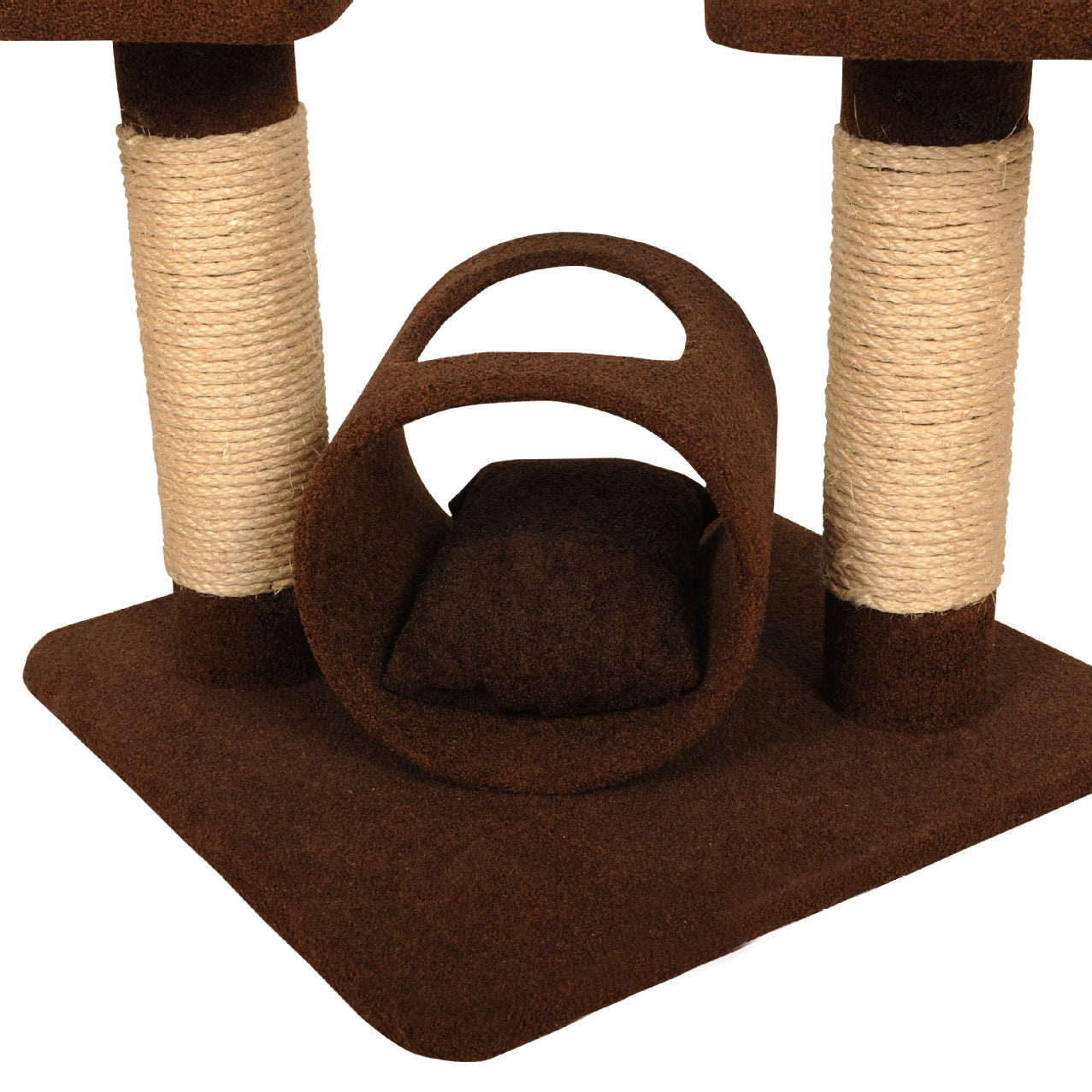 Chocolate long plush medium cat tree